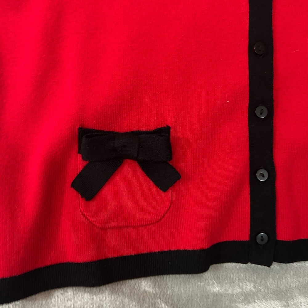 Coldwater creek silk blend bow detail color block cardigan - Picture 6 of 12